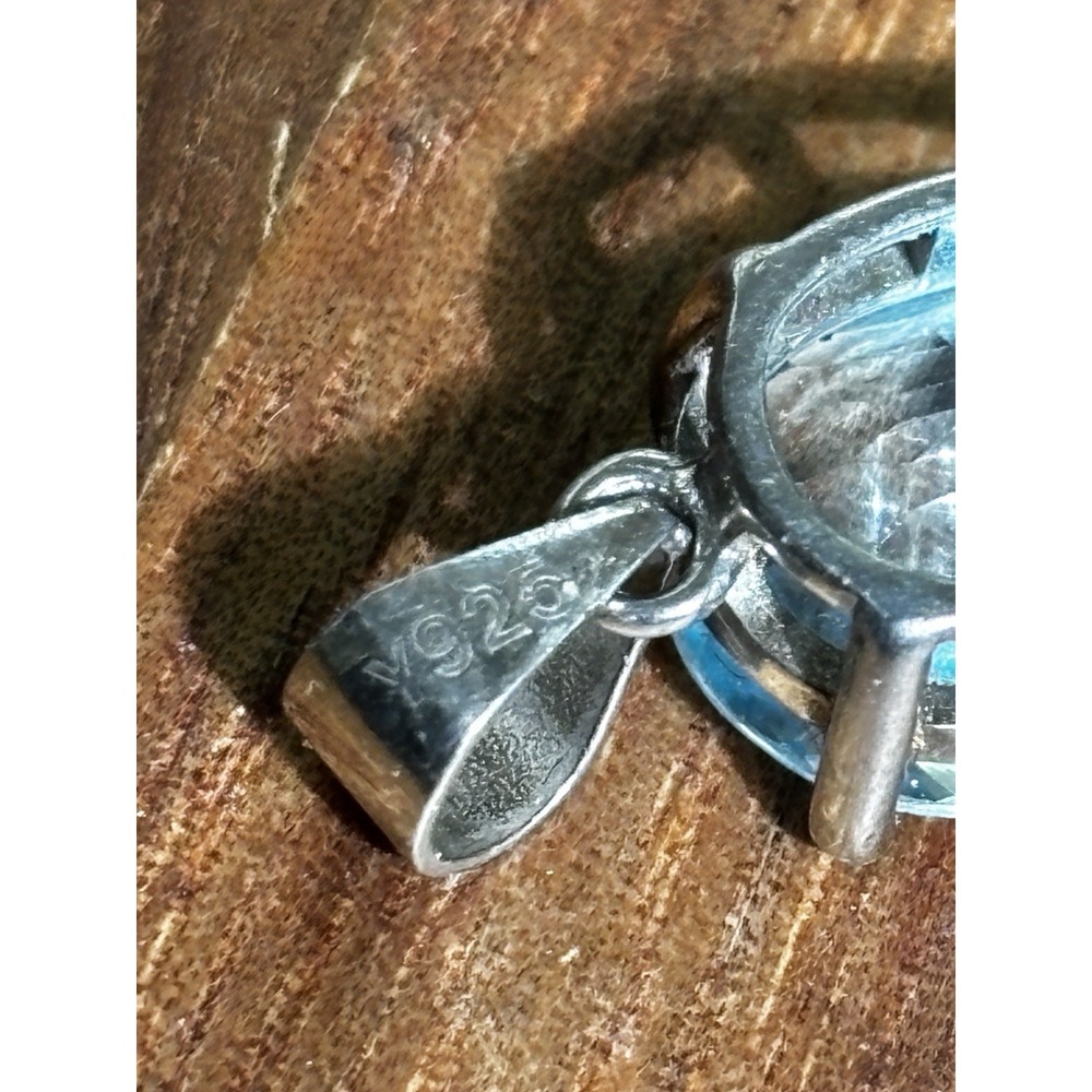 925 sterling silver blue topaz pendant - Picture 3 of 6